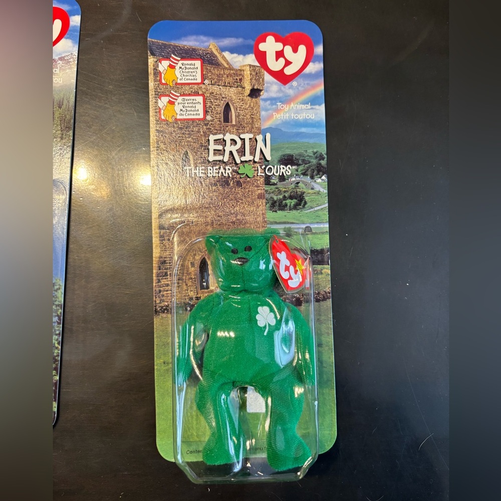 🔥 $3 Add-Ons. Erin the Bear 1999 Ty Beanie Baby with Tag Errors (1993)